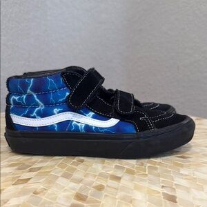 Vans Black and Blue Lightning Sneakers kids size 3